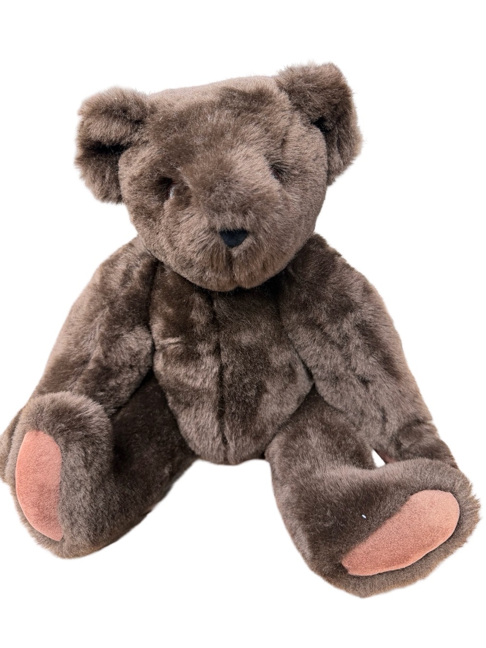 Vintage Vermont Teddy Bear Company Brown Plush Posable Bear 16”